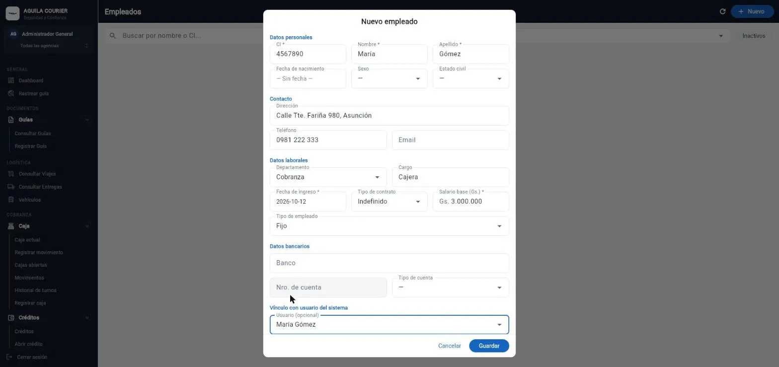 Nuevo empleado