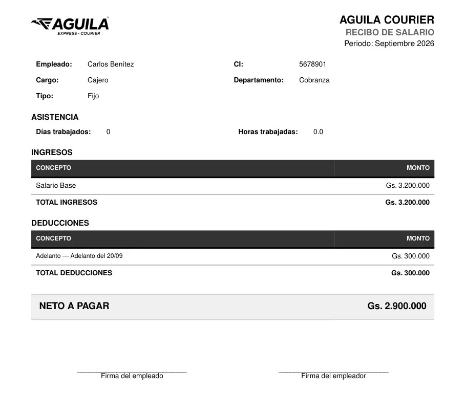 Recibo de salario