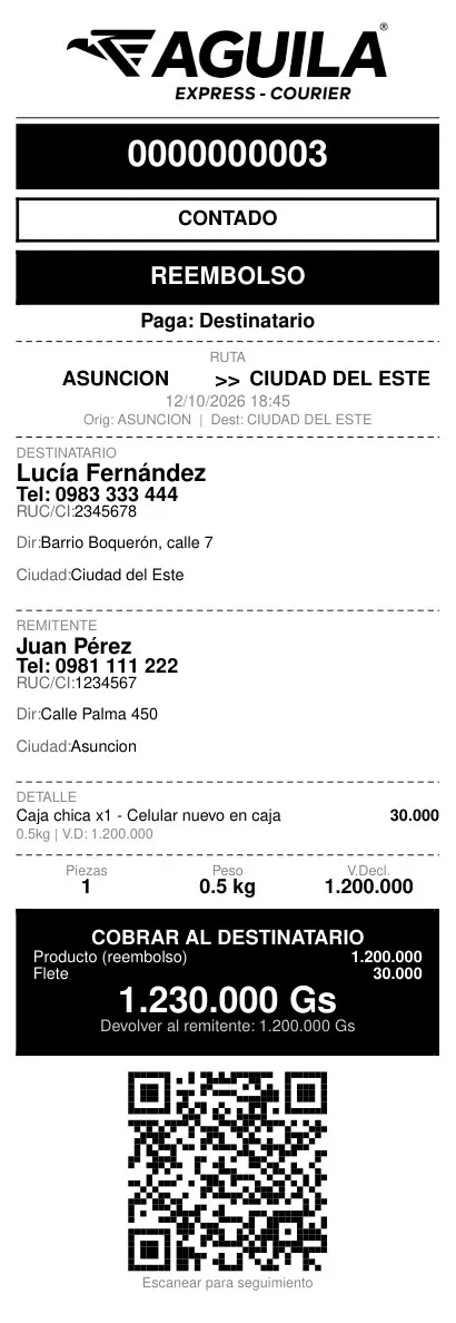 Ticket de reembolso